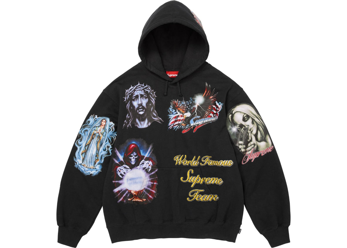 Supreme Stickers Hooded Sweatshirt Black