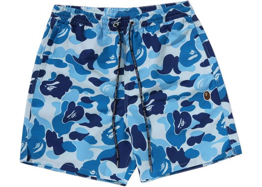 BAPE ABC Camo One Point Relaxed Fit Swim Shorts Blue