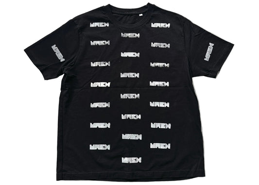 Mach Designs White All Over Print Classic Logo T-shirt Black