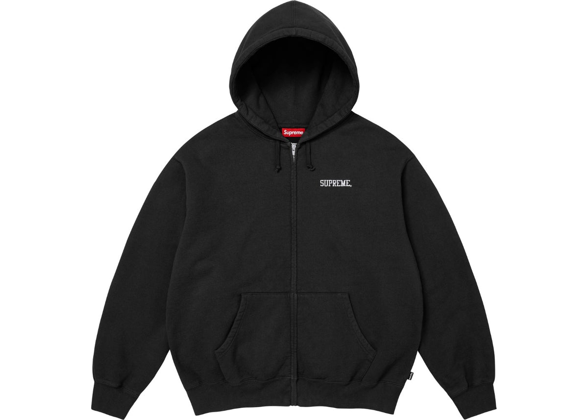 Supreme Blessed Applique Zip Up Hooded Sweatshirt Hoodie Black