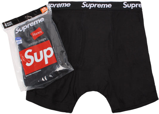 Supreme Hanes Boxer Briefs (4 Pack) Black Boxerky