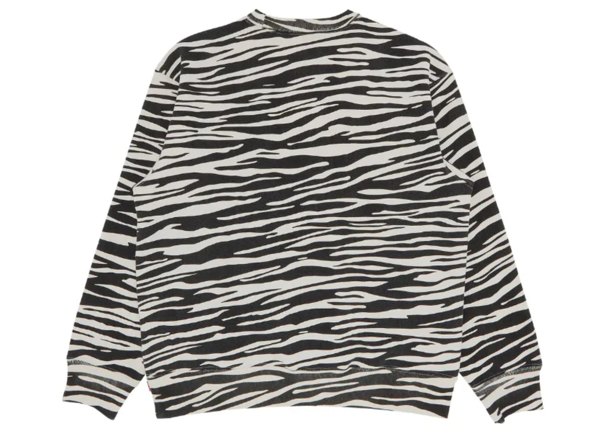 Supreme Box Logo Crewneck Zebra White Black (FW22)