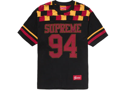 Supreme Patchwork Yoke Football Top Black