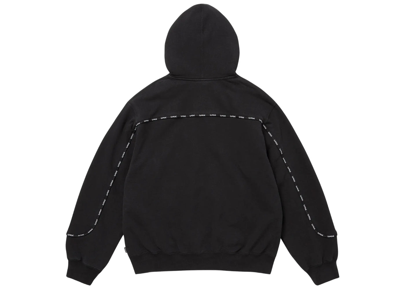 Supreme Piping Zip Up Hooded Sweatshirt Black