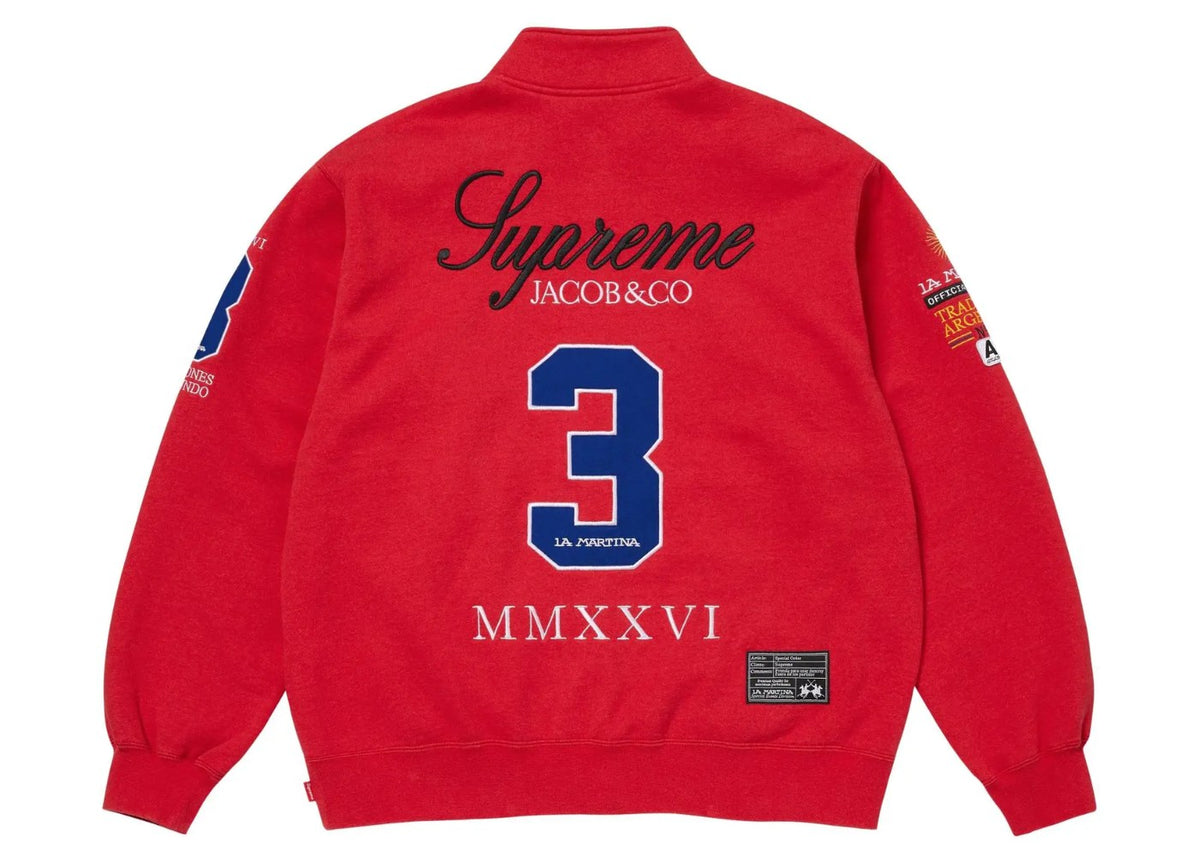 Supreme La Martina Jacob & Co Zip Up Sweatshirt Red