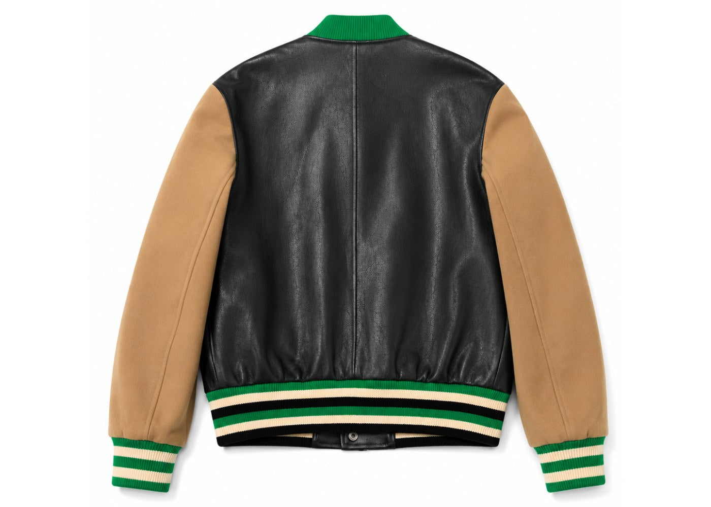 Gucci Leather Bomber Jacket Black Brown