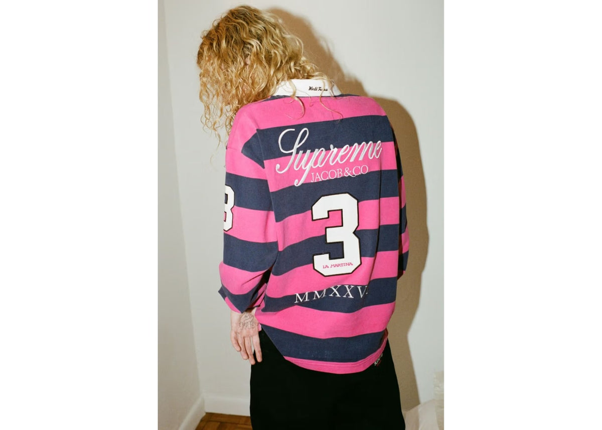 Supreme La Martina Jacob & Co Rugby Long Sleeve Polo Stripe Pink