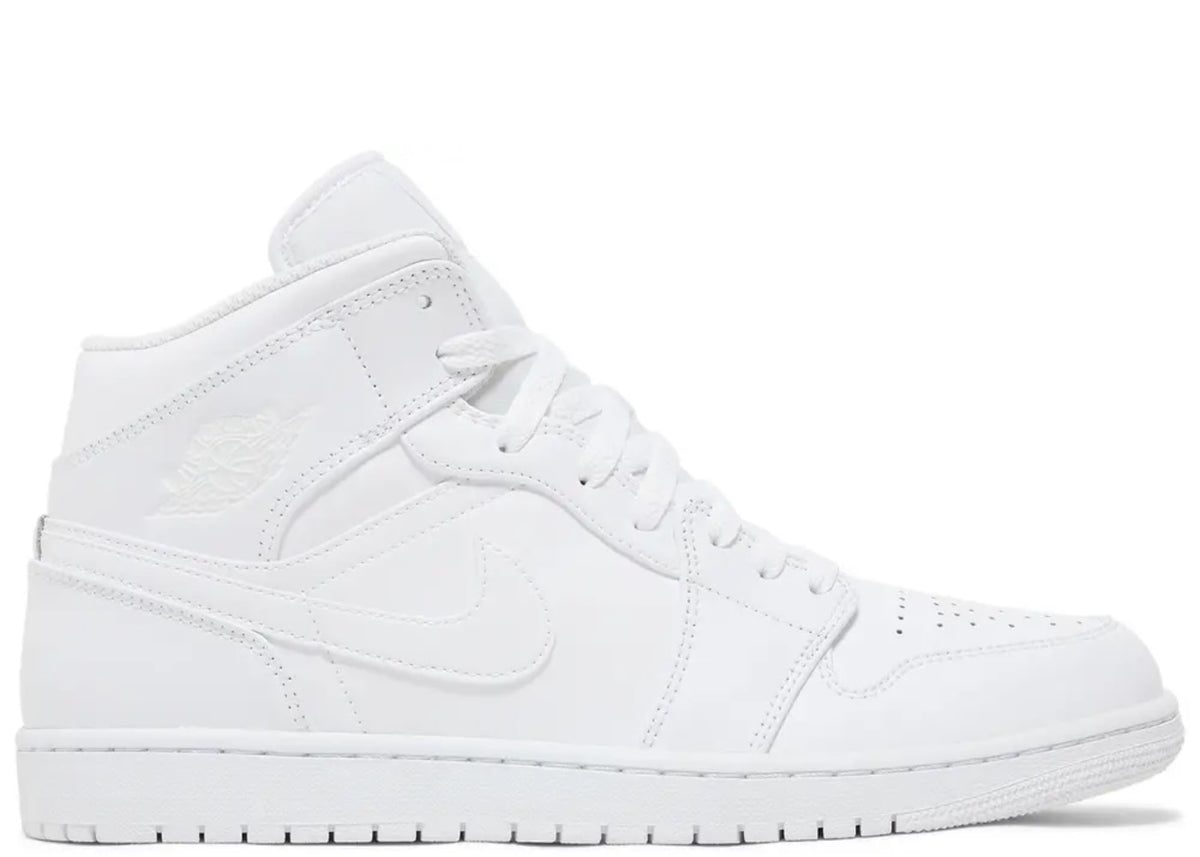 Jordan 1 Mid Triple White