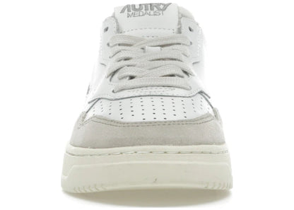Autry Medalist Leather Low White Beige Suede (Women's)