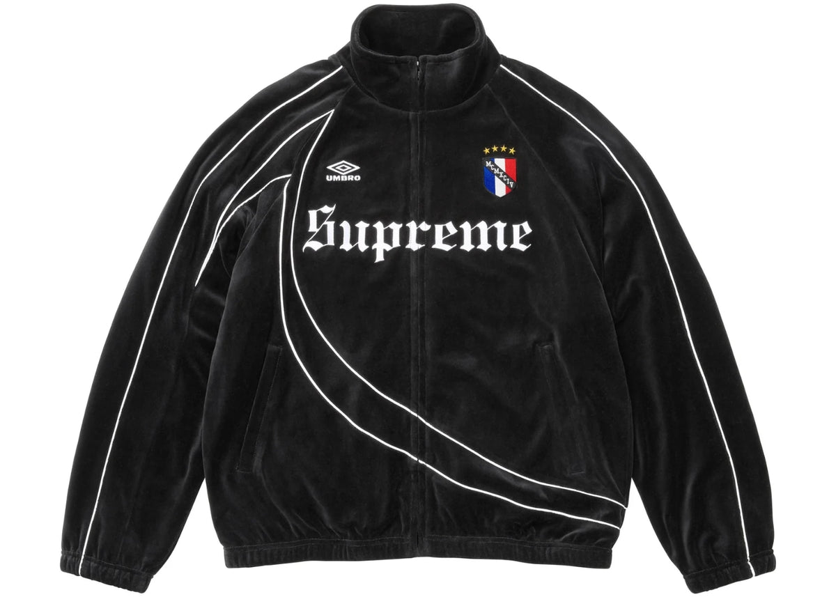 Supreme Umbro Velour Track Jacket Black