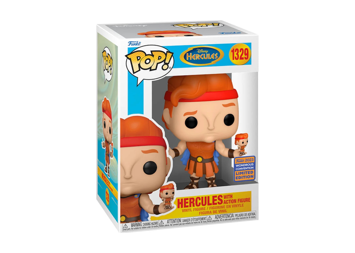Funko Pop! Disney Hercules with Action Figure 2023 Wondrous Convention Exclusive Figure #1329