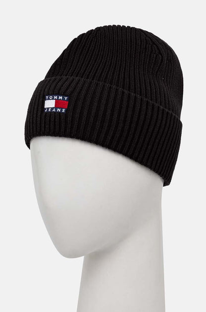 Tommy Jeans Cotton Beanie Black