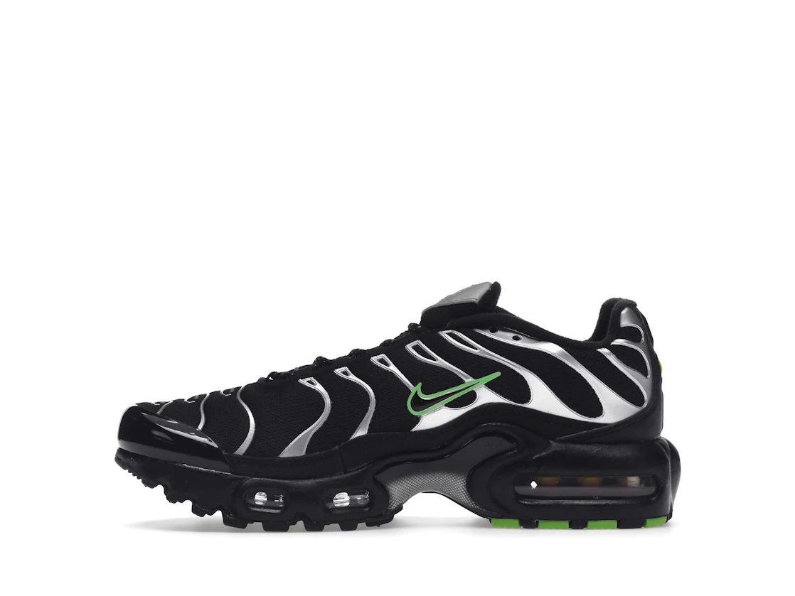 Nike Air Max Plus Black Green Strike Metallic Silver (GS)