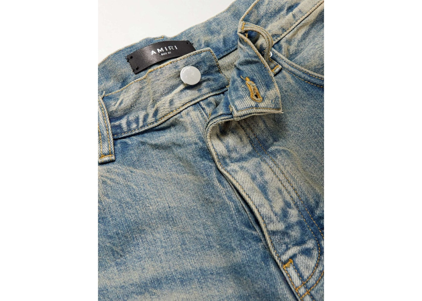 AMIRI Leather Star Straight Jeans Clay/Indigo