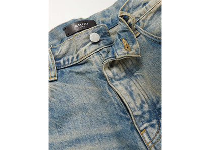 AMIRI Leather Star Straight Jeans Clay/Indigo