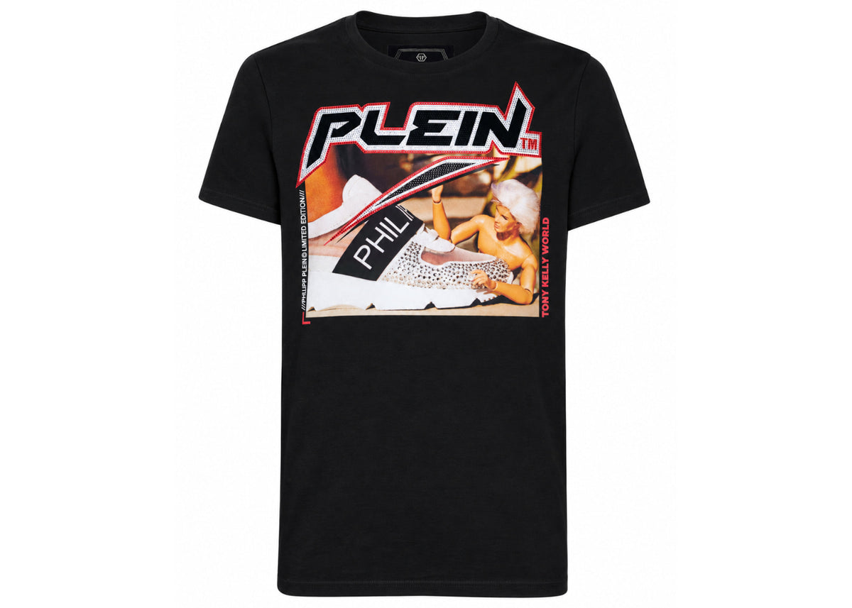Philipp Plein Tony Kelly Graphic Round Neck T-shirt Black