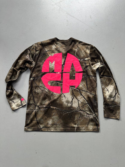 Mach Designs Real Tree Camo Iconic Pink Logo Long Sleeve Green