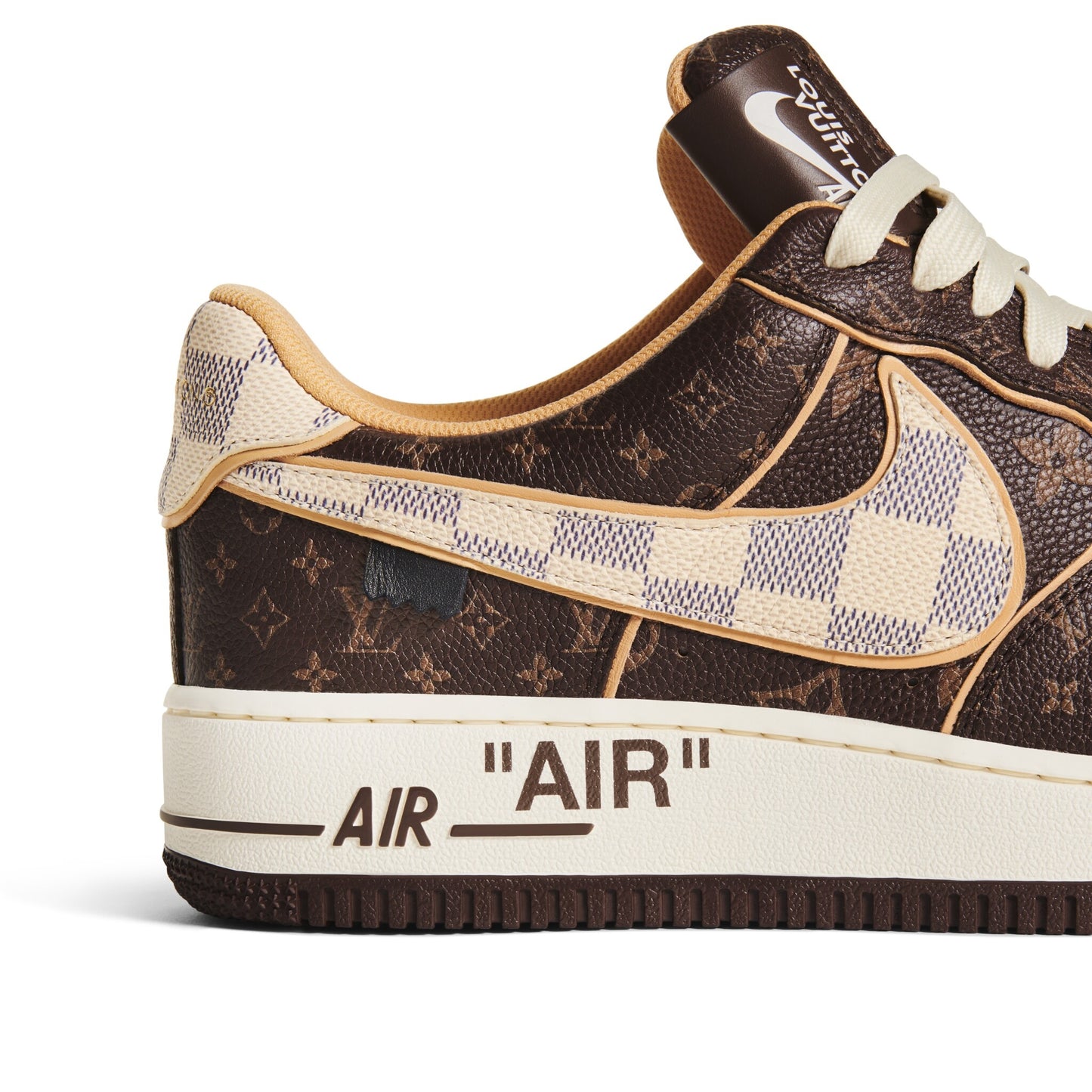 Nike Air Force 1 Low Louis Vuitton By Virgil Abloh Monogram Brown Damier Azur