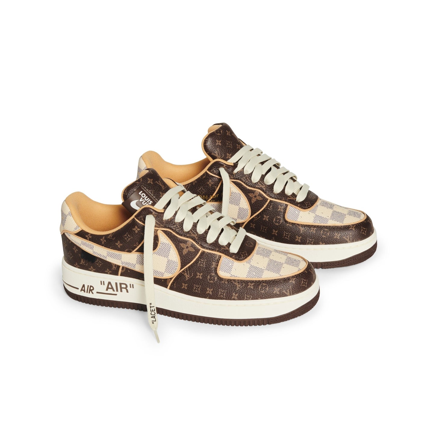 Nike Air Force 1 Low Louis Vuitton By Virgil Abloh Monogram Brown Damier Azur