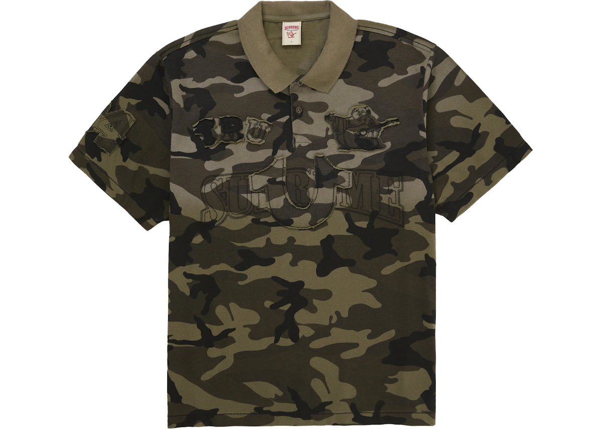 Supreme True Religion Applique Polo Woodland Camo Green