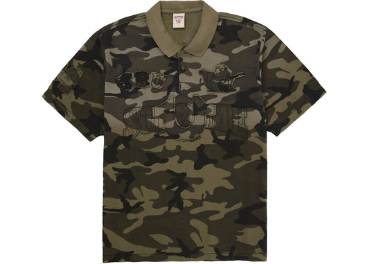 Supreme True Religion Applique Polo Woodland Camo Green