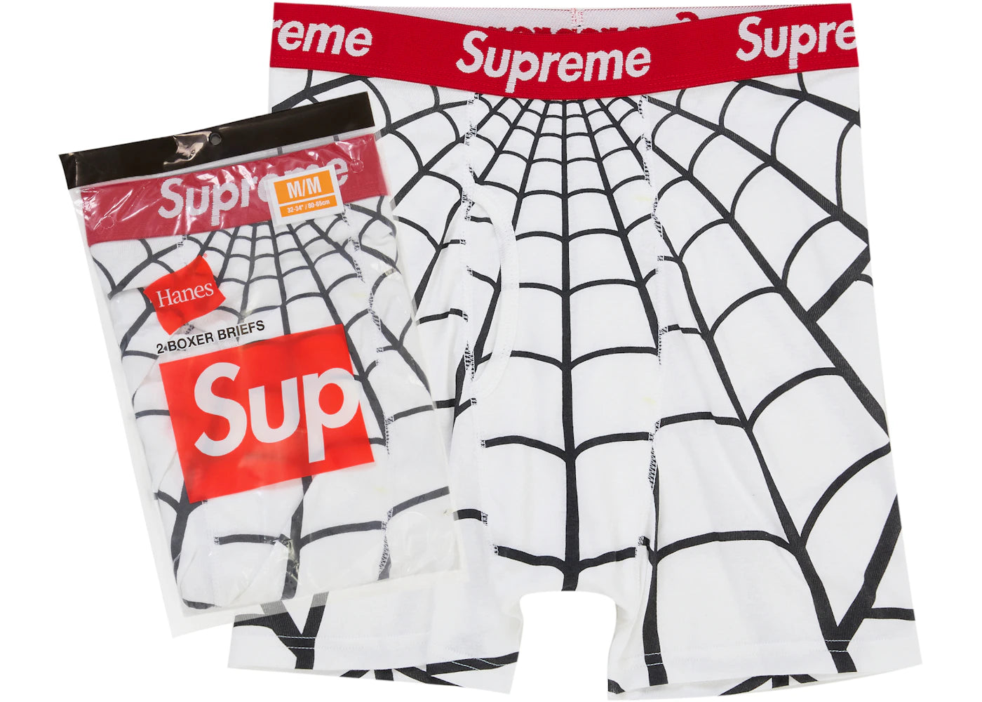 Supreme Hanes Spider-Man Boxer Briefs (2 Pack) White Boxerky