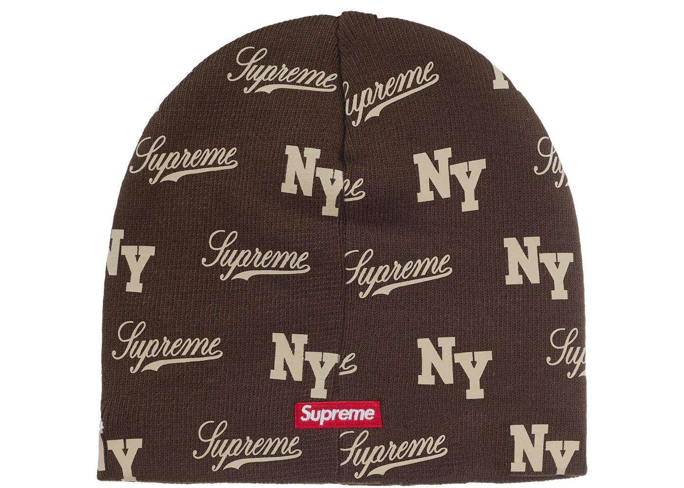 Supreme New Era Monogram Beanie Brown