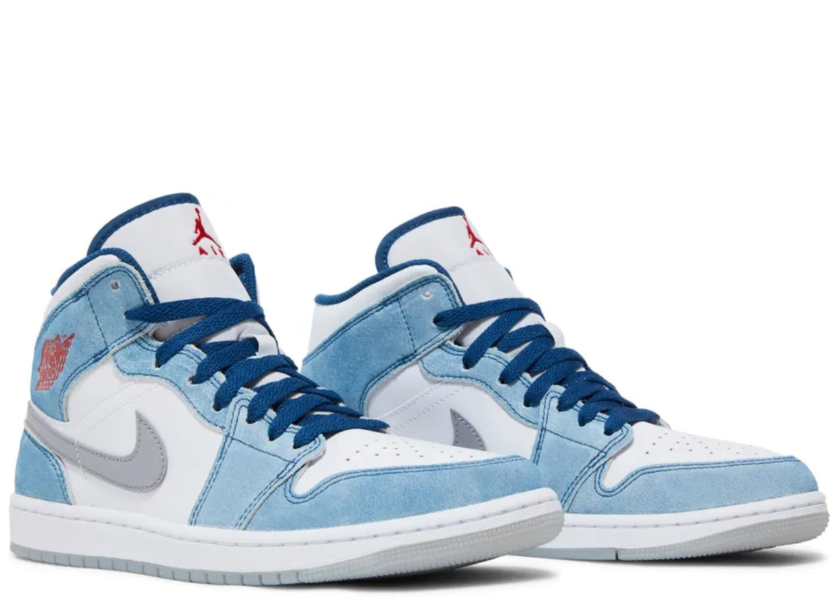 Air Jordan 1 Mid French Blue Fire Red