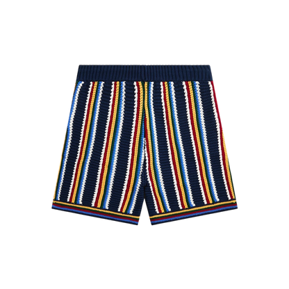Casablanca Crochet Shorts Navy