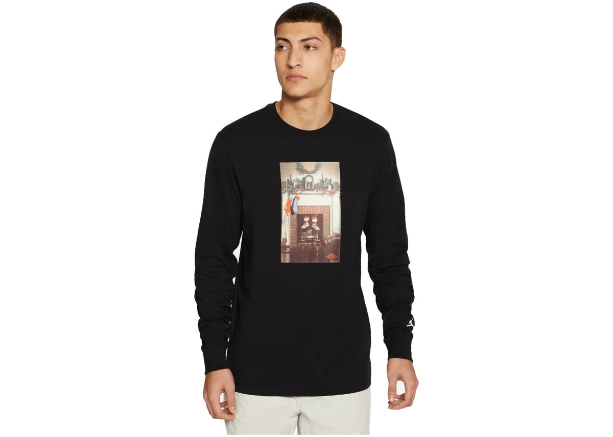 Jordan Jumpman Chimney Men's Long-Sleeve T-Shirt Black/White