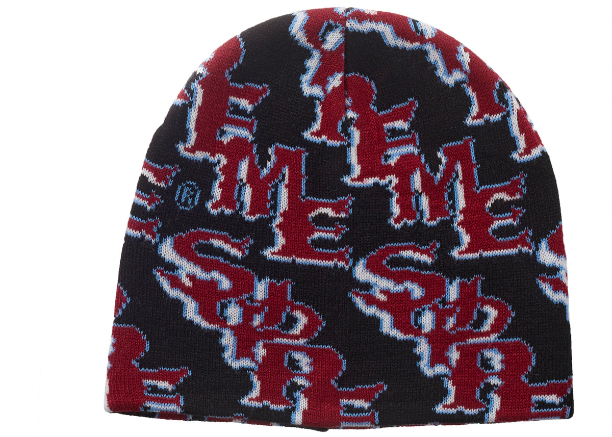 Supreme Slanted Gothic Outline Beanie Black