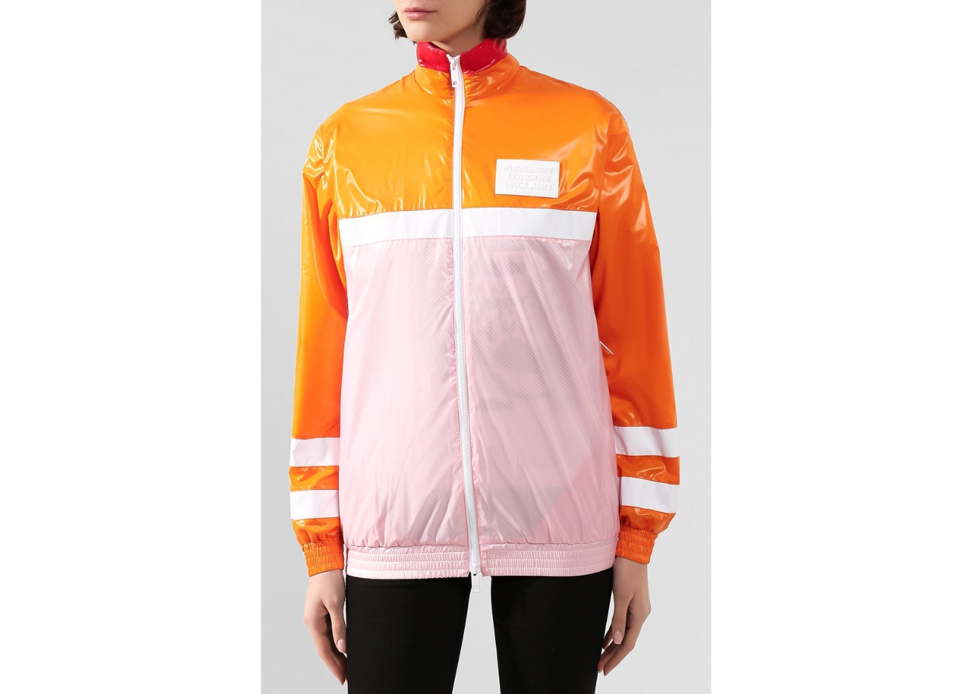 Burberry Aviemore Colour-block Hi-Vis Polyamide Jacket Orange