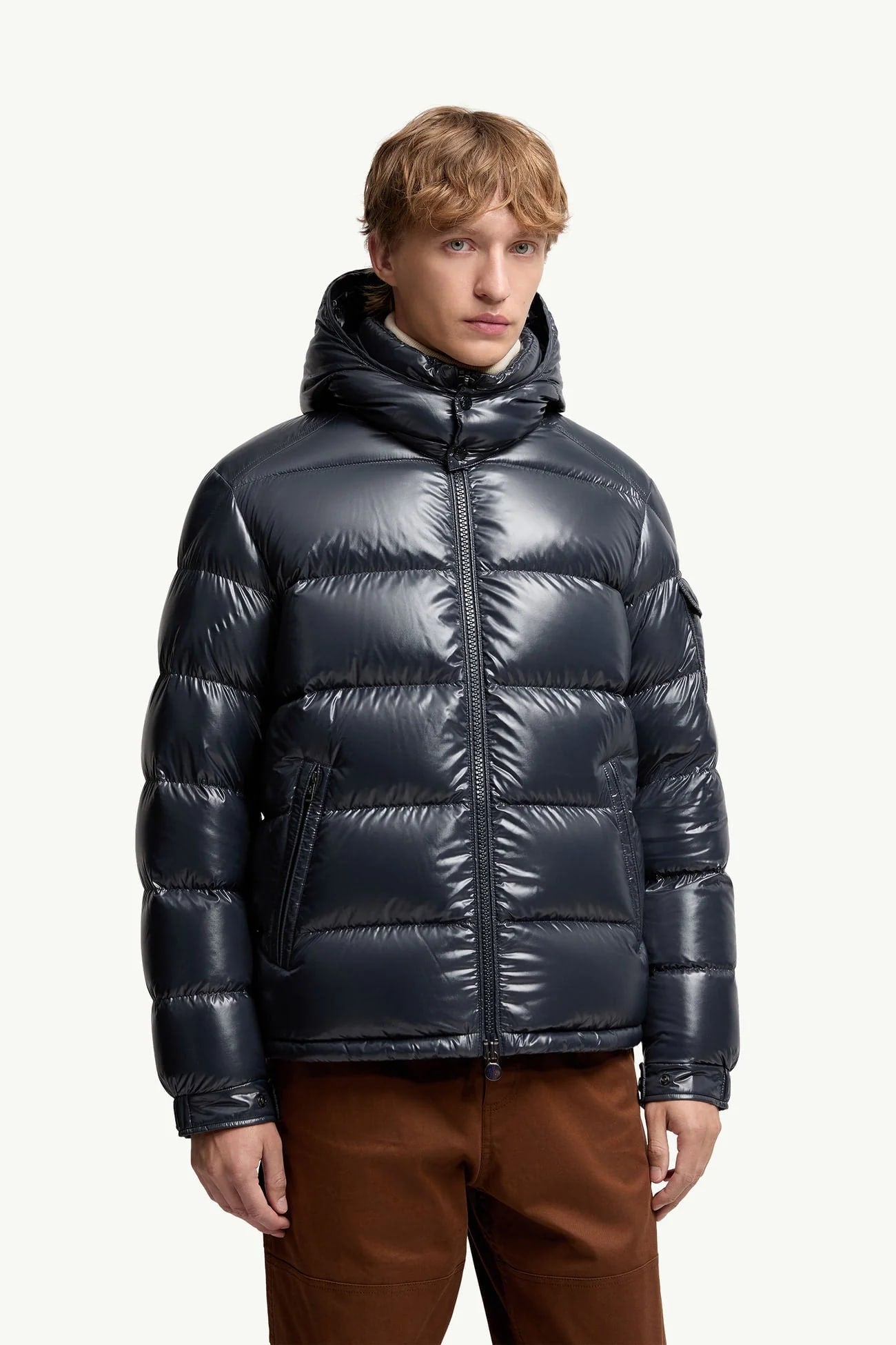 Moncler Maya Hooded Short Down Jacket Navy