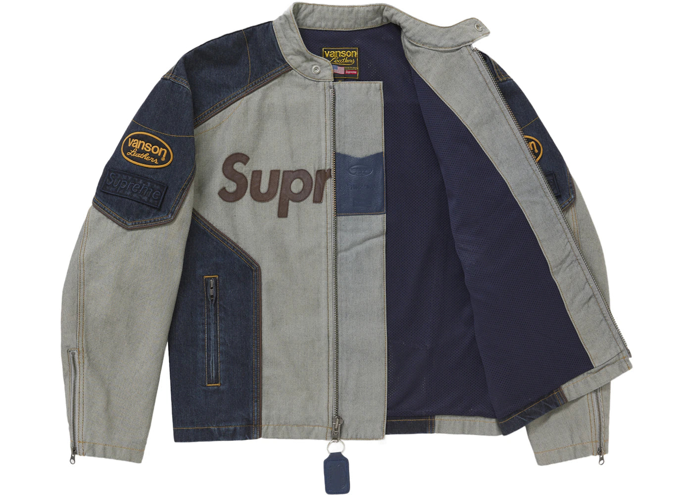 Supreme Vanson Leathers Cordura Cotton Jacket Denim