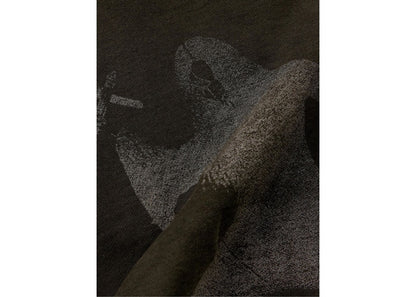 RRR123 Enemy Straight Leg Logo Print Cotton Jersey Drawstring Shorts Wahsed Black