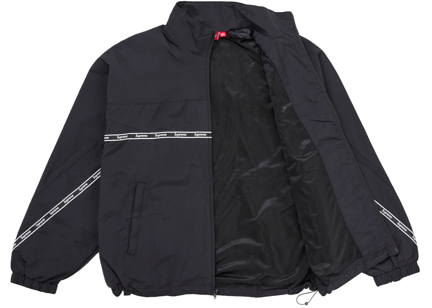 Supreme Logo Taping Track Jacket Black