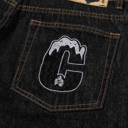 ICECREAM Running Dog Denim Pants Black