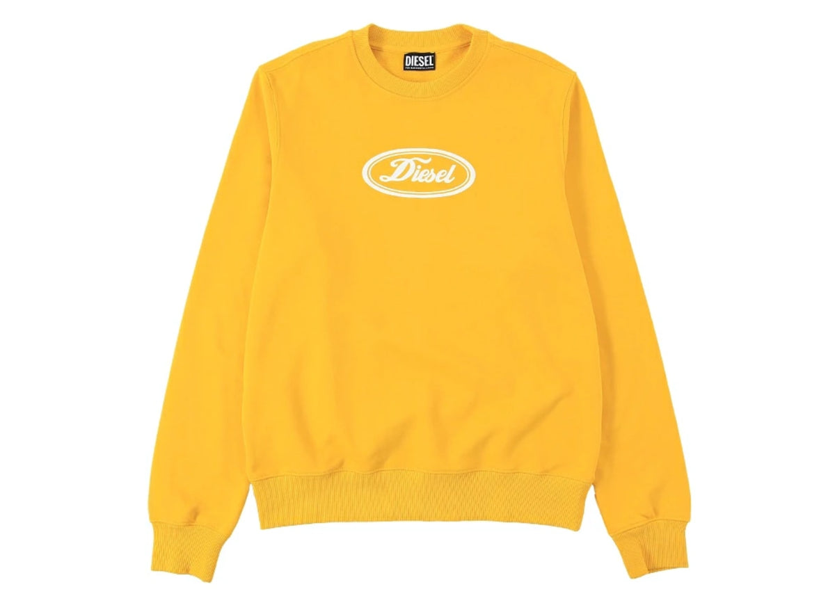 Diesel Oval Script Logo Sweatshirt Yellow