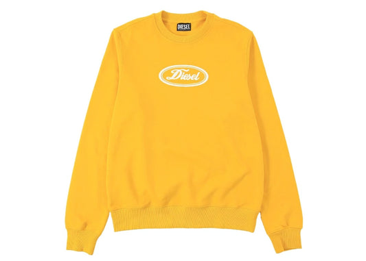 Diesel Oval Script Logo Sweatshirt Yellow