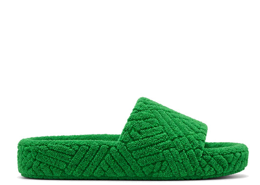 Bottega Veneta Towel Terry Slides Green