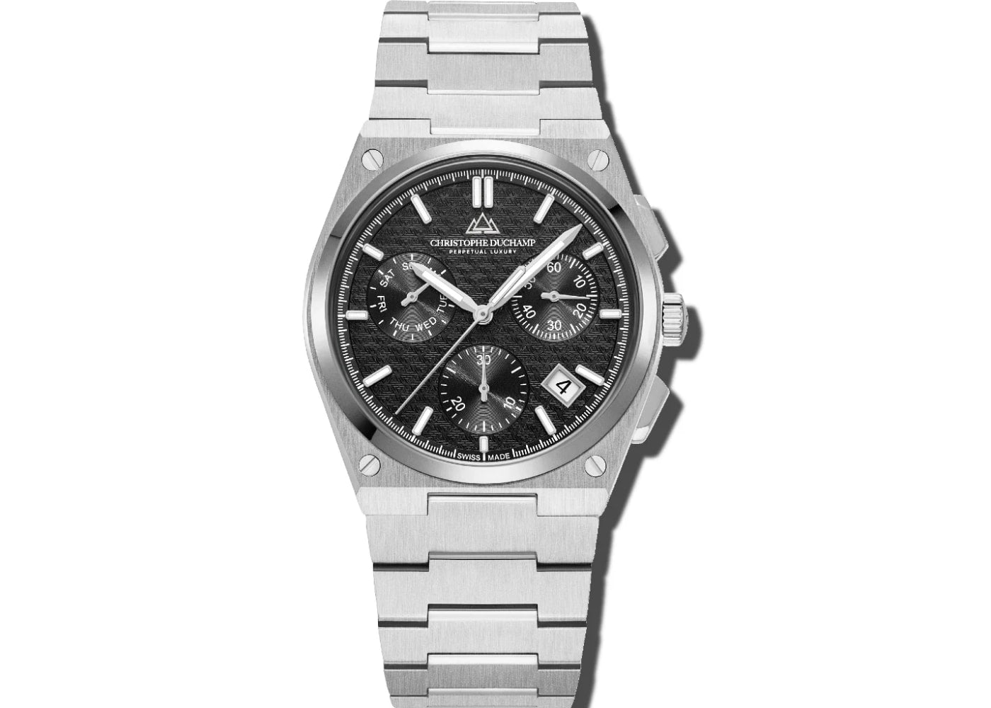 Christophe Duchamp Attitude Chrono - Black Dial & 316L Stainless Steel Strap CD8802-01