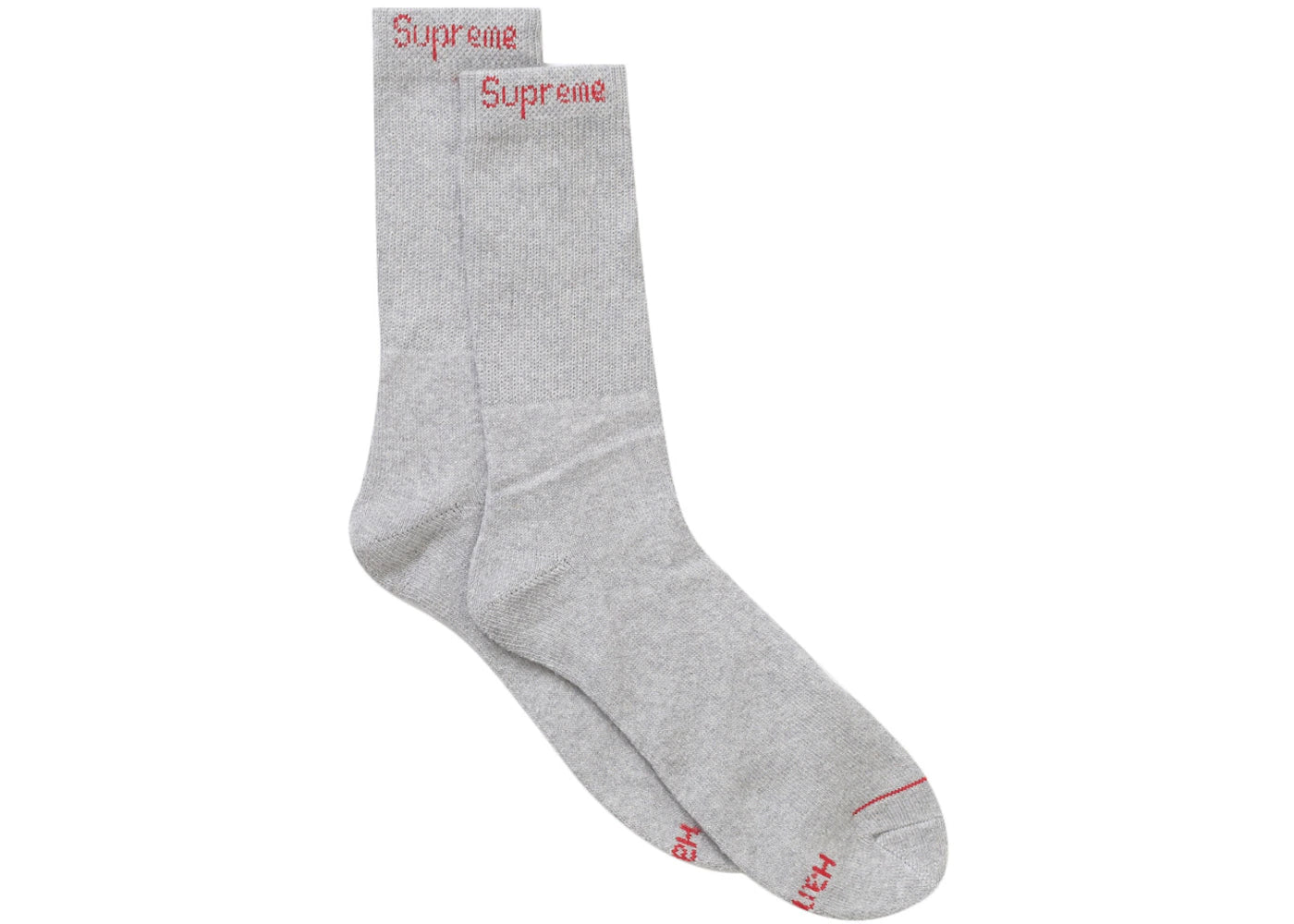 Supreme Hanes Crew Socks (4 Pack) Heather Grey Ponožky
