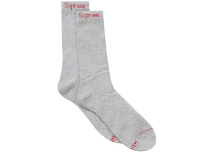 Supreme Hanes Crew Socks (4 Pack) Heather Grey Ponožky