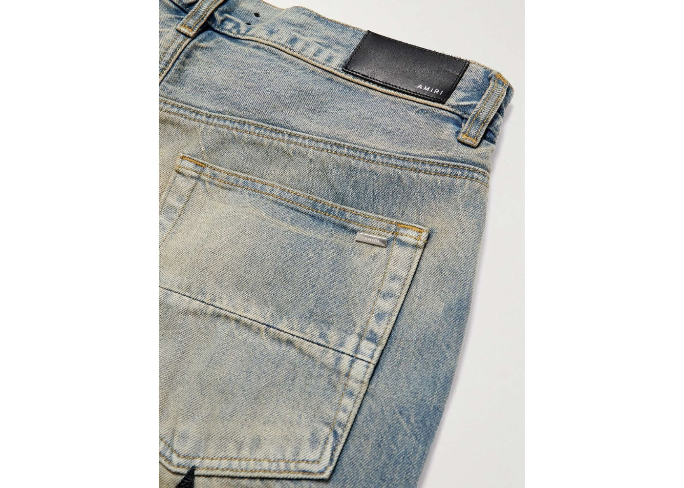 AMIRI Leather Star Straight Jeans Clay/Indigo