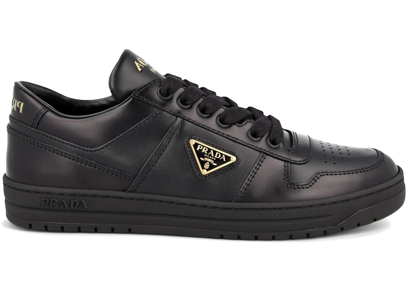 Prada Downtown Leather Low Top Sneakers Black (Women's)