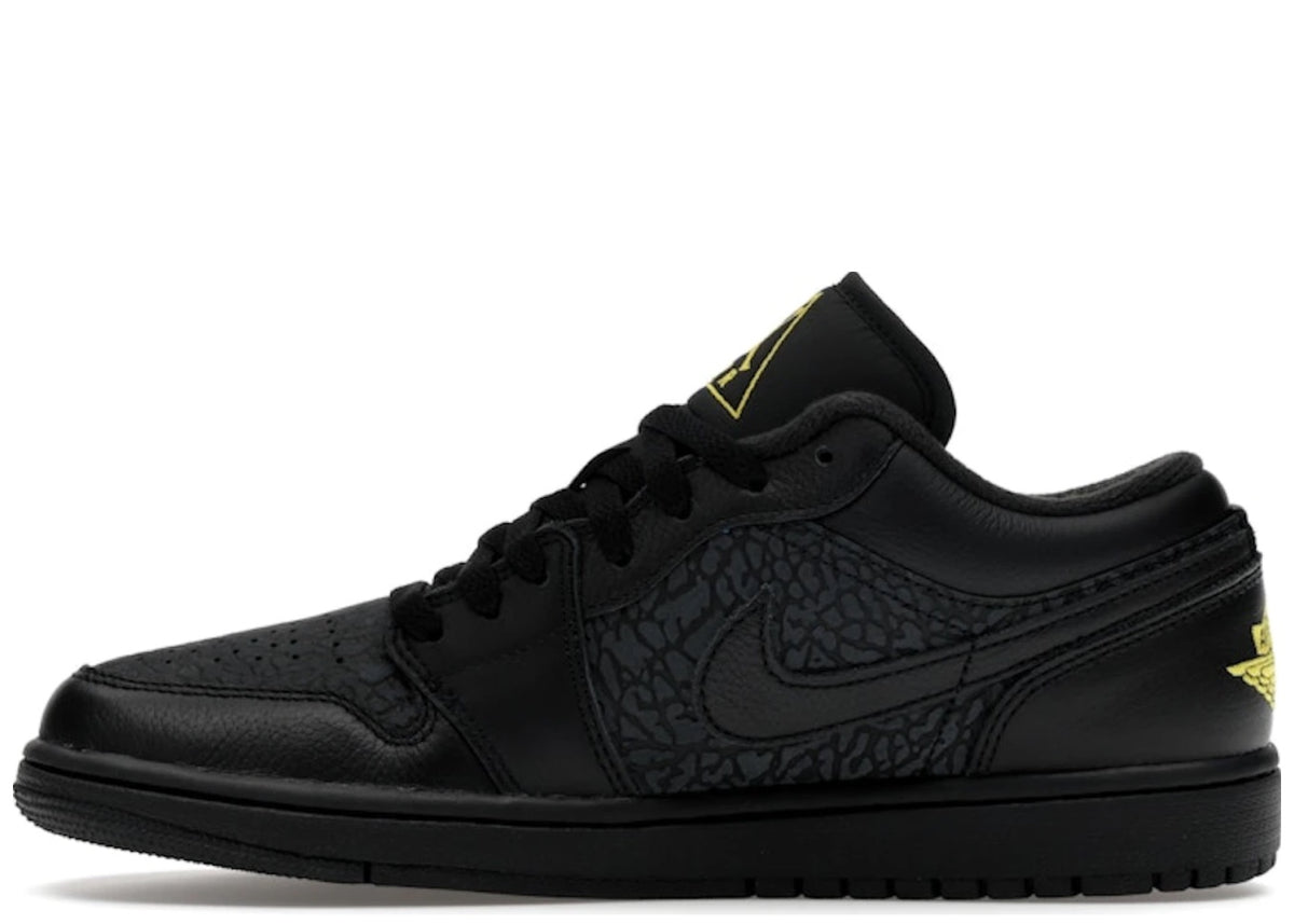 Jordan 1 Low Black Elephant Print