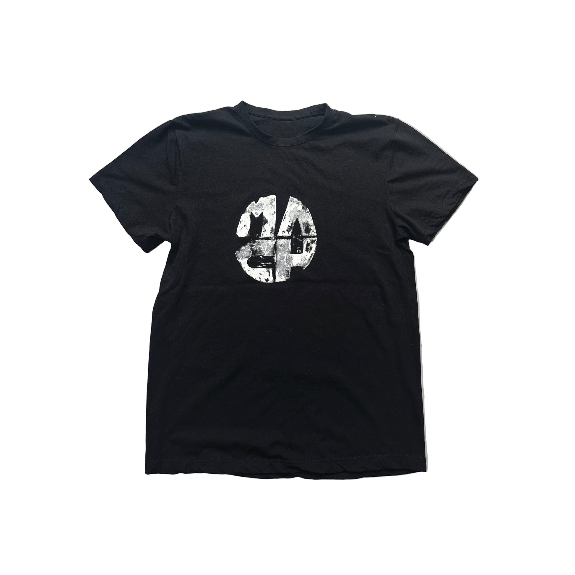 Mach Designs Damaged Iconic White Logo Tshirt Black