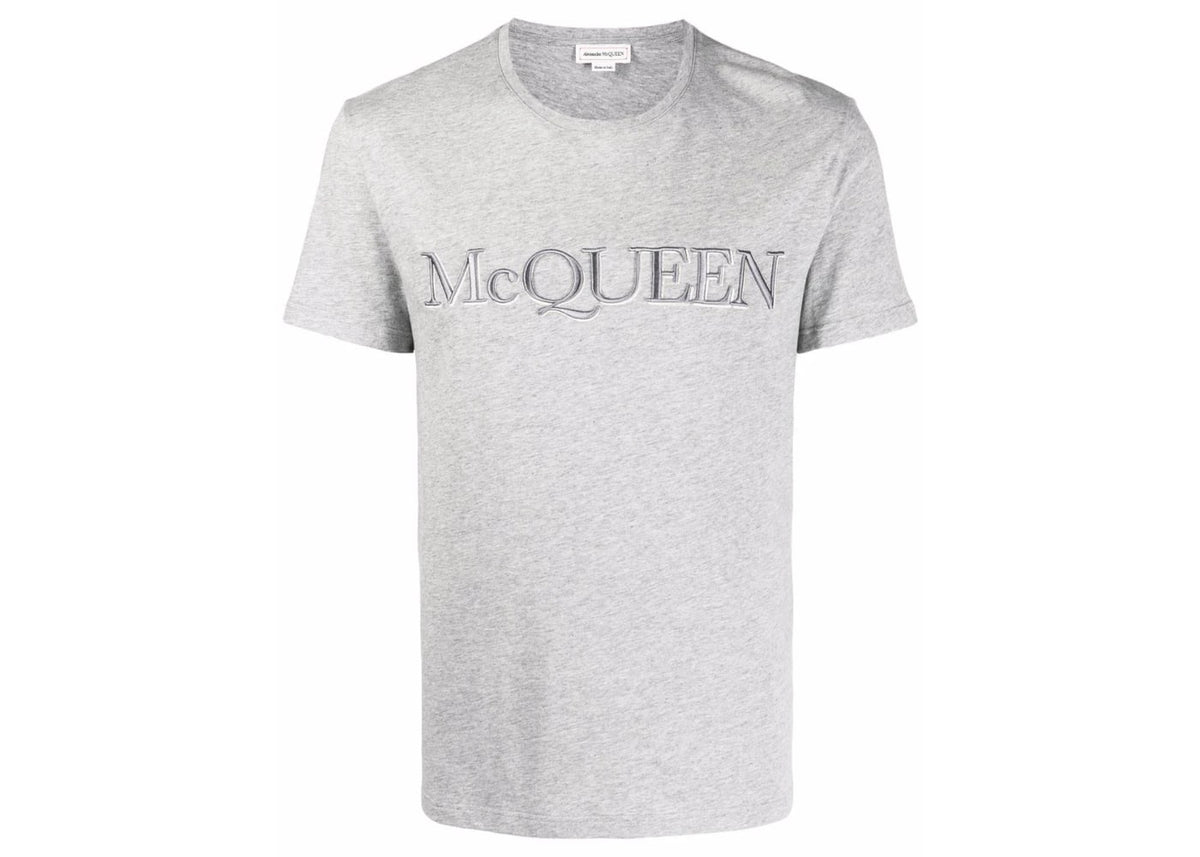 Alexander McQueen Embroidered Logo T-shirt Grey