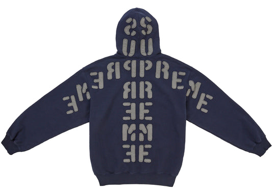 Supreme Mirrored Applique Hooded Sweatshirt Navy