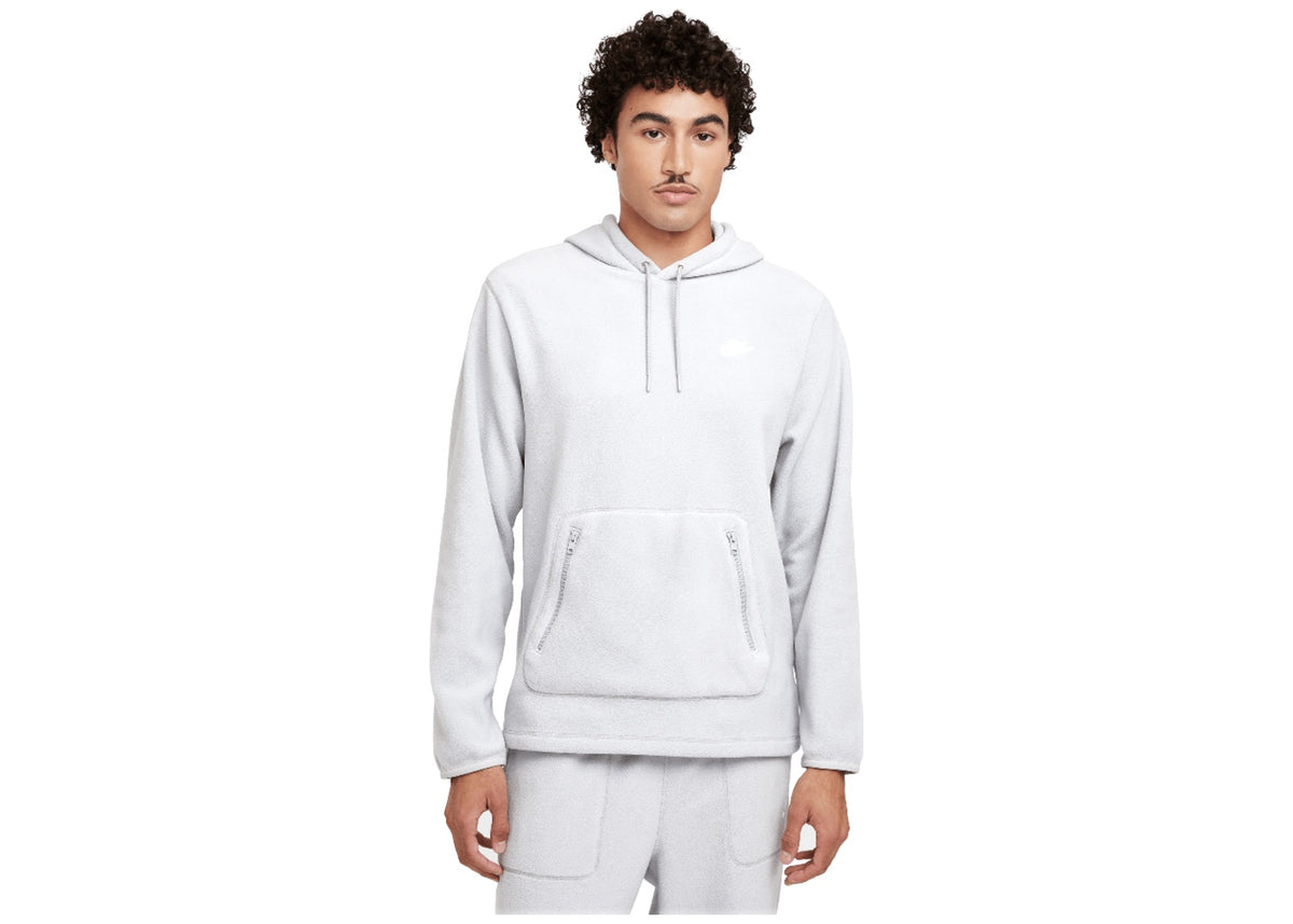 Nike Club Men's Winterized Pullover Hoodie Light Smoke Grey/Pure/White
